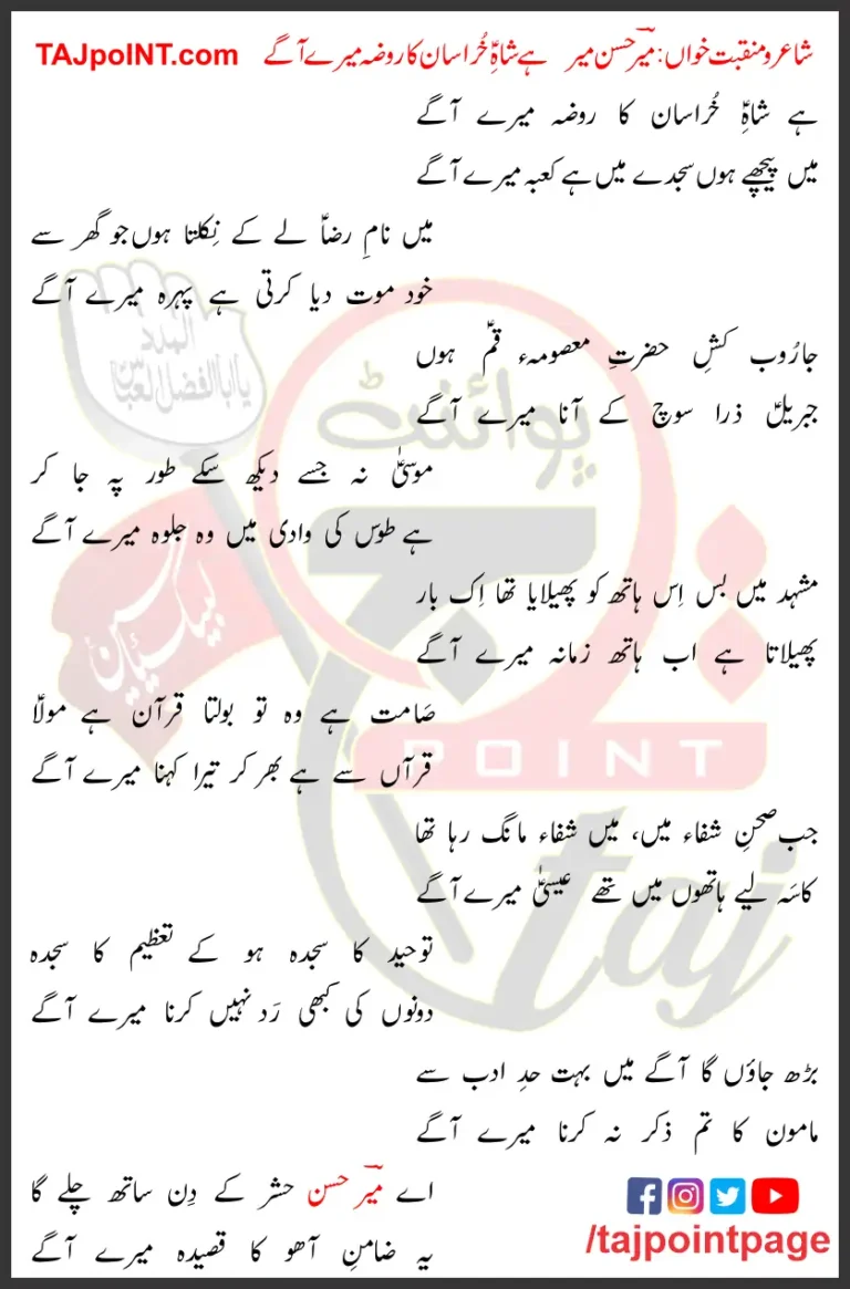 Hai Shah e Khurasaan Ka Roza Mere Aagay Lyrics 2015