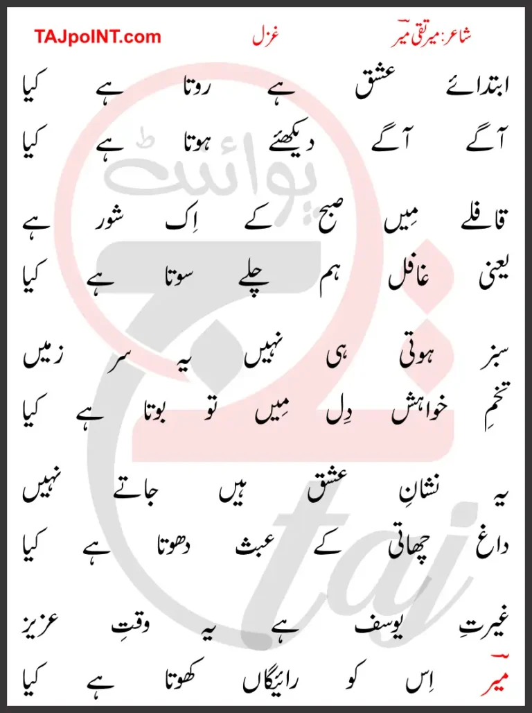Ibtedaye Ishq Hai Rota Hai Kya Lyrics In Urdu 2017
