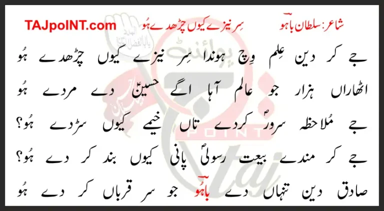 Jay Kar Deen Ilm Wich Honda Sir Nezay Kyun Charde Hoo Lyrics In Punjabi 2017