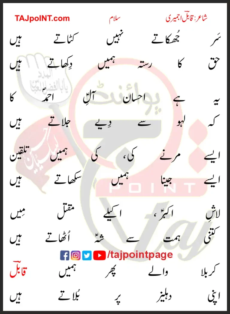 Sar Jhukate Nahi Katate Hain Lyrics In Urdu 2017