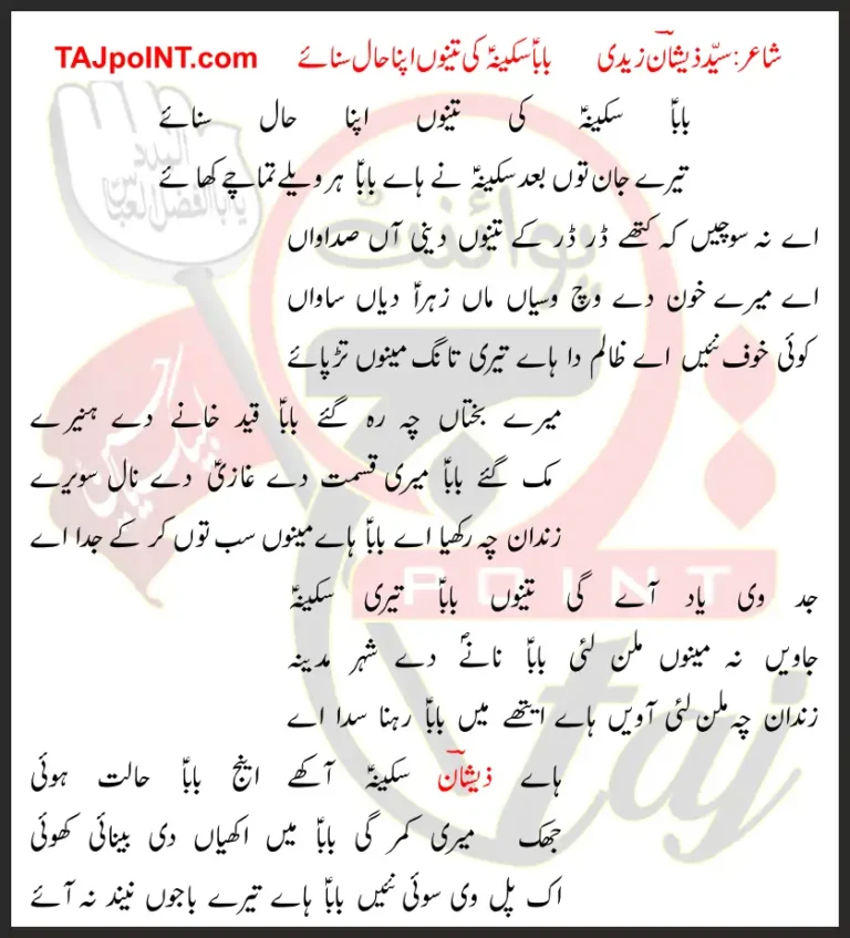 Baba Sakina Ki Tainu Apna Haal Sunaye Lyrics In Punjabi 2018