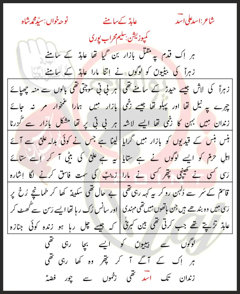 Abid Ke Samne Syed Mohammad Shah Lyrics In Urdu 2021