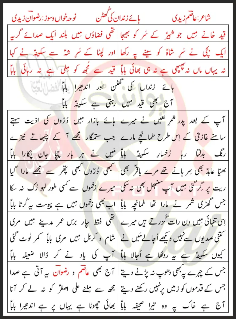 Hye Zindan Ki Ghutan Rizwan Zaidi Lyrics In Urdu 2022
