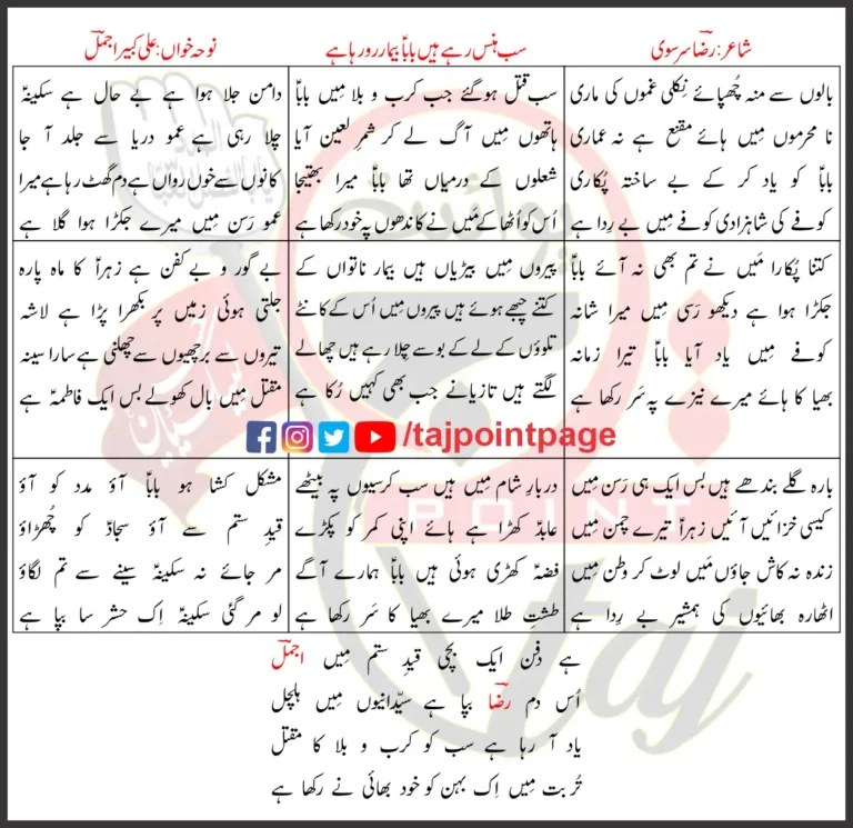 Bimar Ro Raha Hai Ali Kabir Ajmal Lyrics Urdu 2022