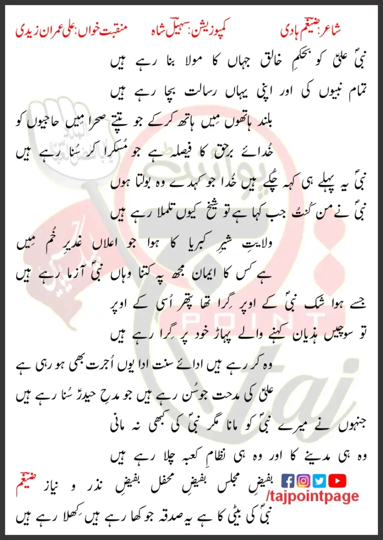 Jahan Ka Mola Bana Rahay Hain Ali Imran Zaidi Lyrics Urdu 2023