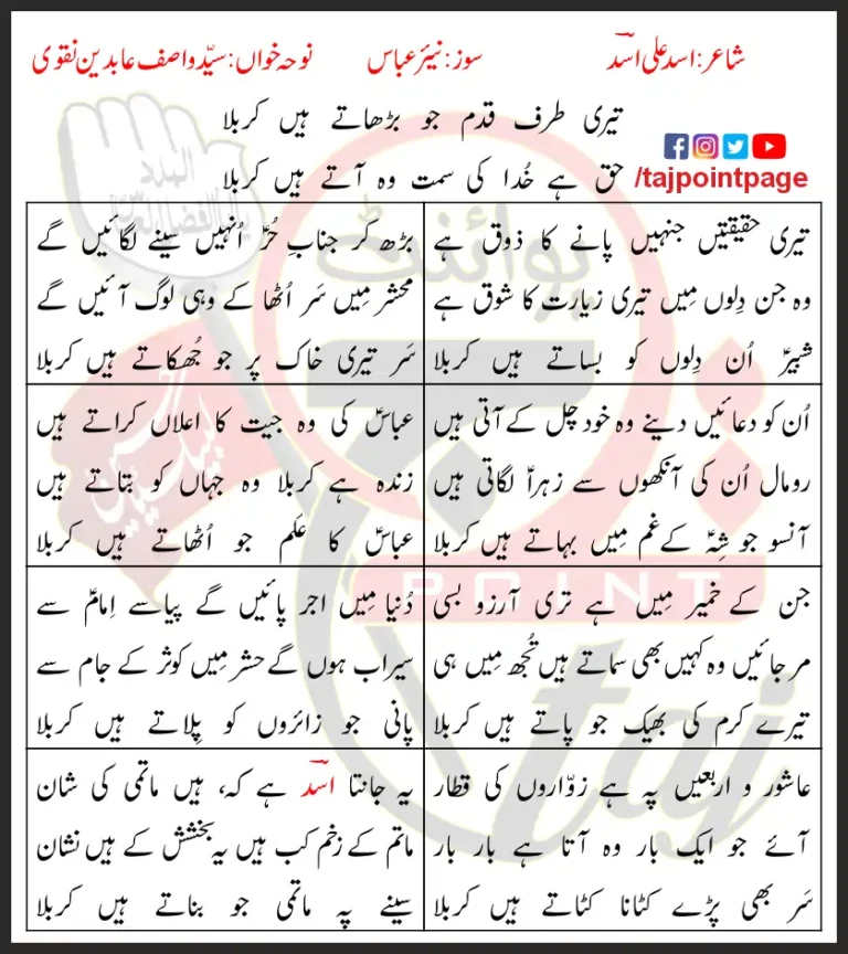 Karbala Ki Ziyarat Syed Wasif Abideen Naqvi Lyrics In Urdu 2023