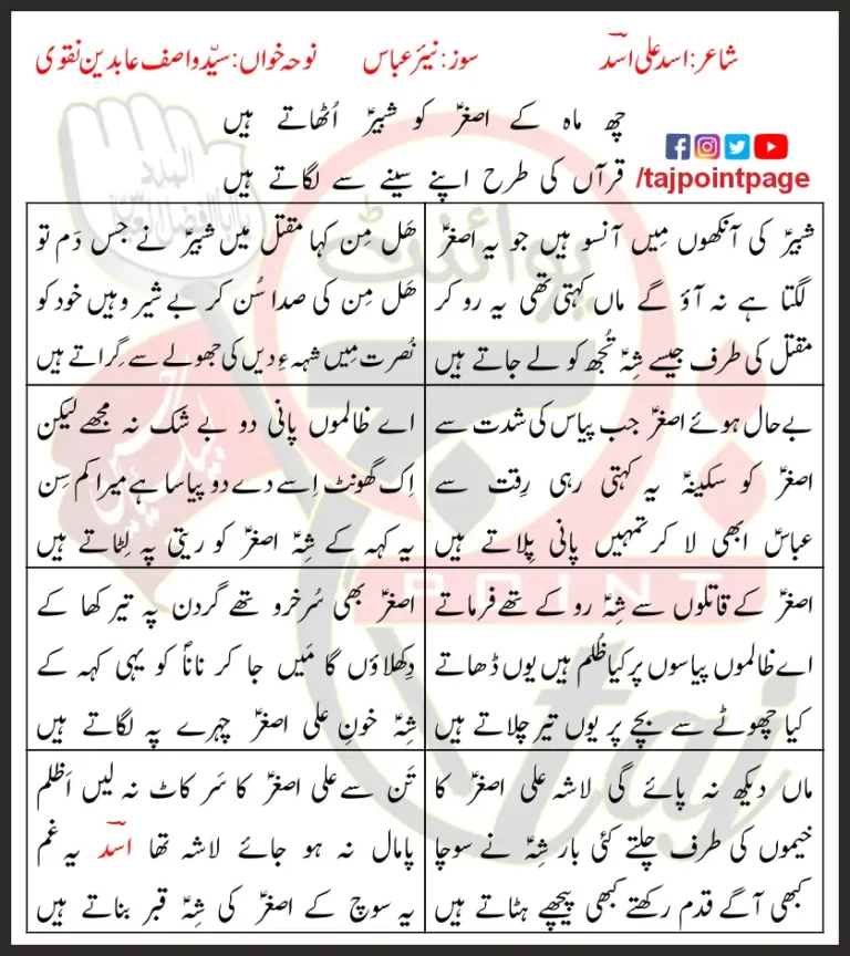 Shabbir Uthaate Hein Syed Wasif Abideen Naqvi Lyrics In Urdu 2023