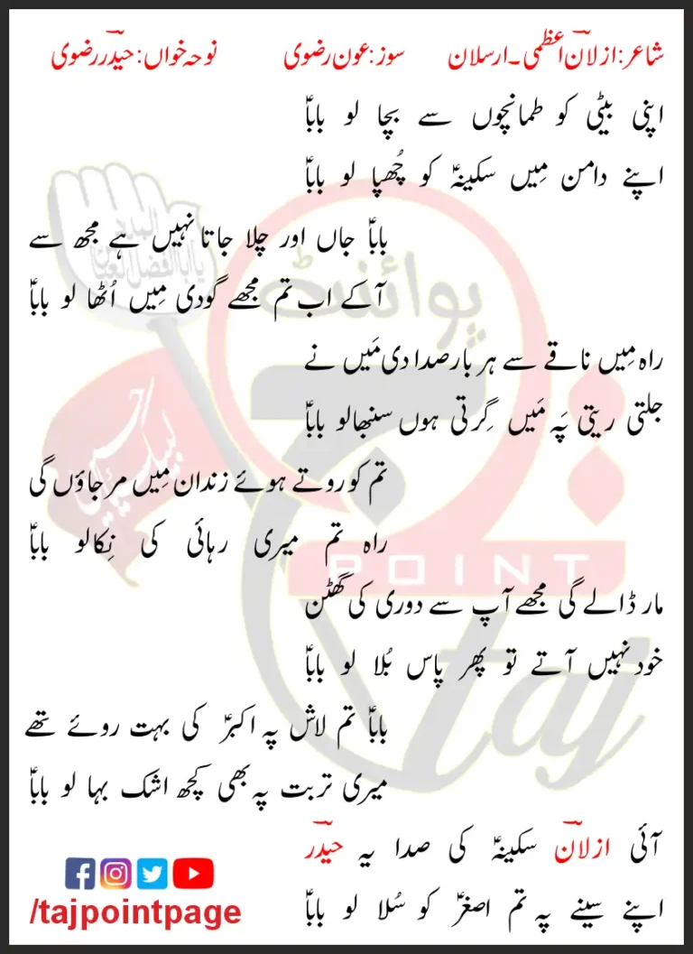 Tamachon Sy Bachalo Baba Haider Rizvi 2023 Lyrics Urdu