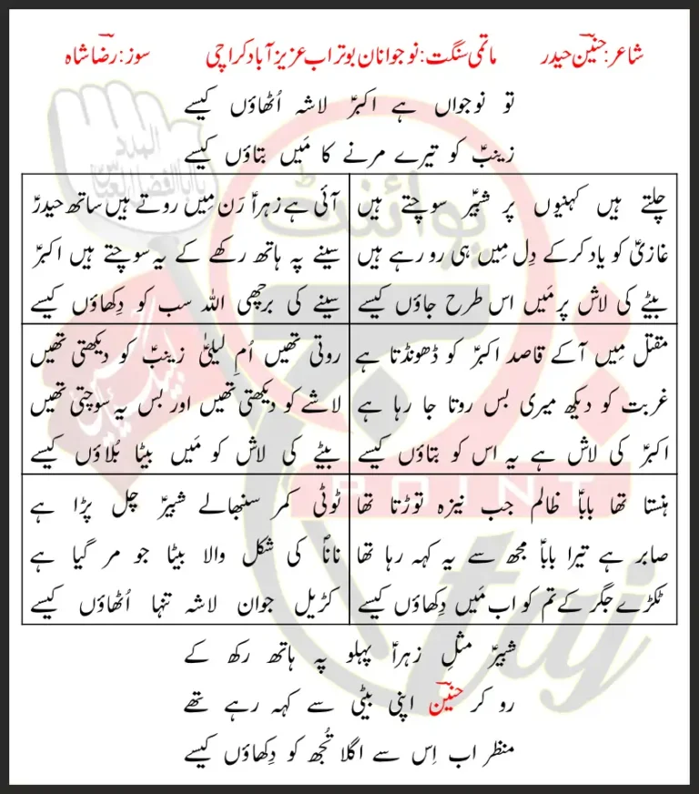 Tu Nojawaan Hai Akbar Lasha Uthaon Kaise Lyrics Urdu 2023