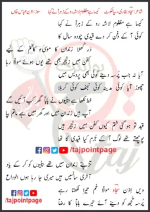 Kaisa Hai Mazlom Lasha Ro Ke Zahra Ne Kaha Lyrics In Urdu 2024