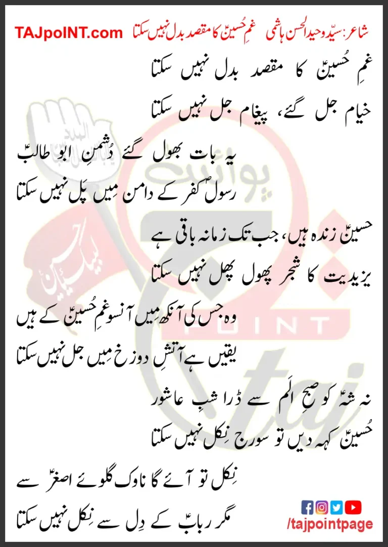 Gham e Hussain Ka Maqsad Piaray Khan Lyrics In Urdu 2024