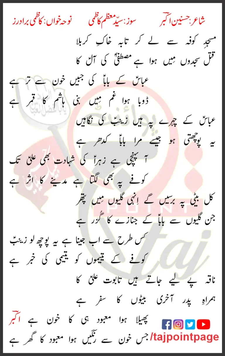 Abbas Ky Baba Kazmi Brothers Lyrics In Urdu 2023