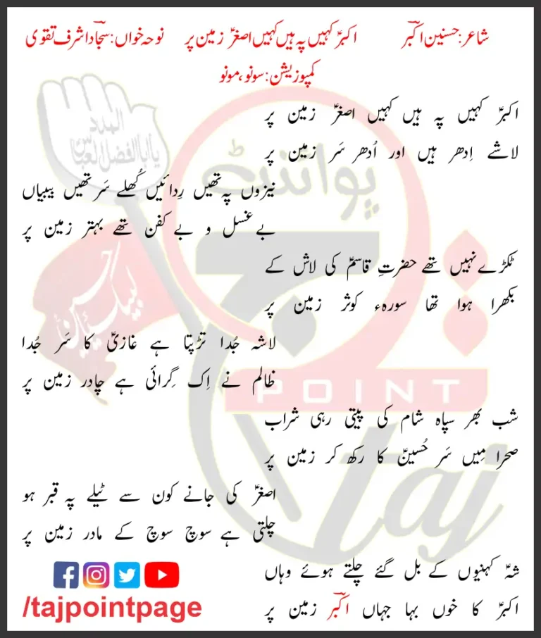 Akbar Kahi Pe Hain Kahi Asghar Zameen Lyrics 2021