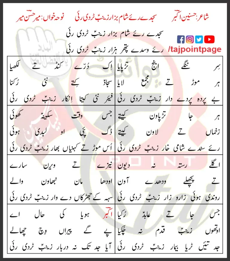 Sajday Ray Sham Bazar Zainab Mir Hasan Lyrics 2018