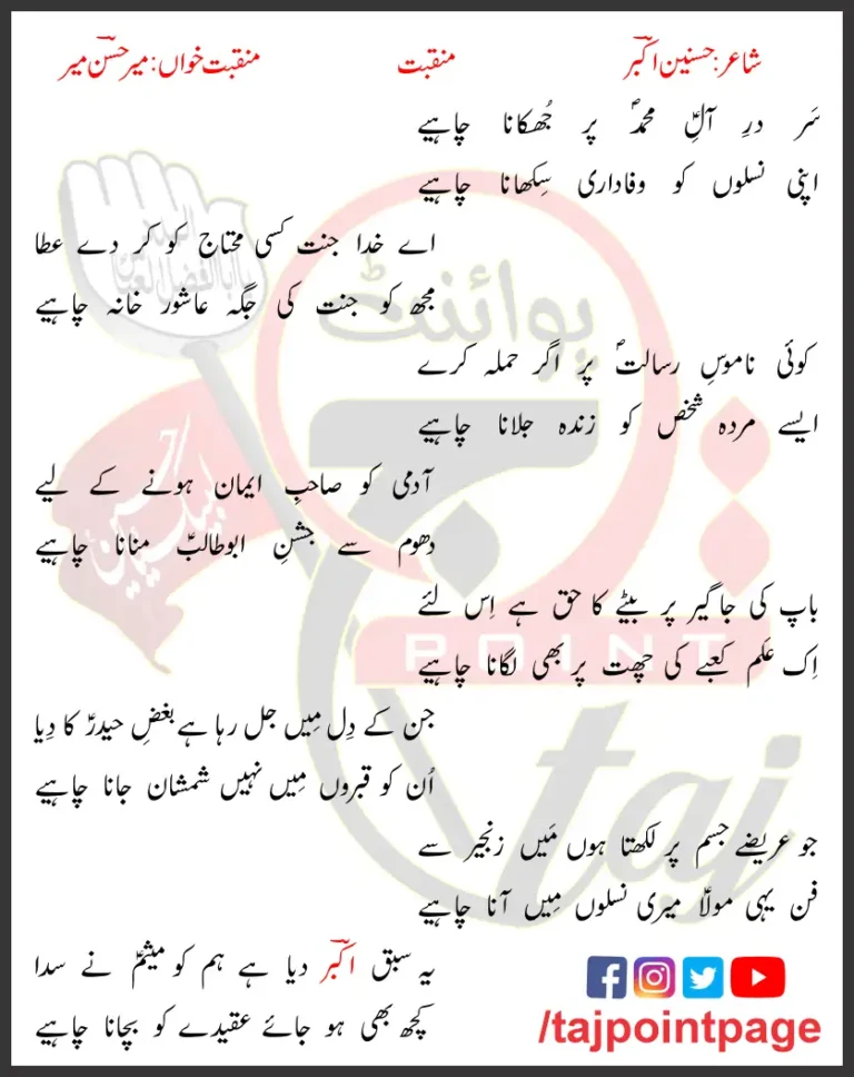 Sar Dar-e-All-e-Muhammad Par Jhukana Lyrics 2013