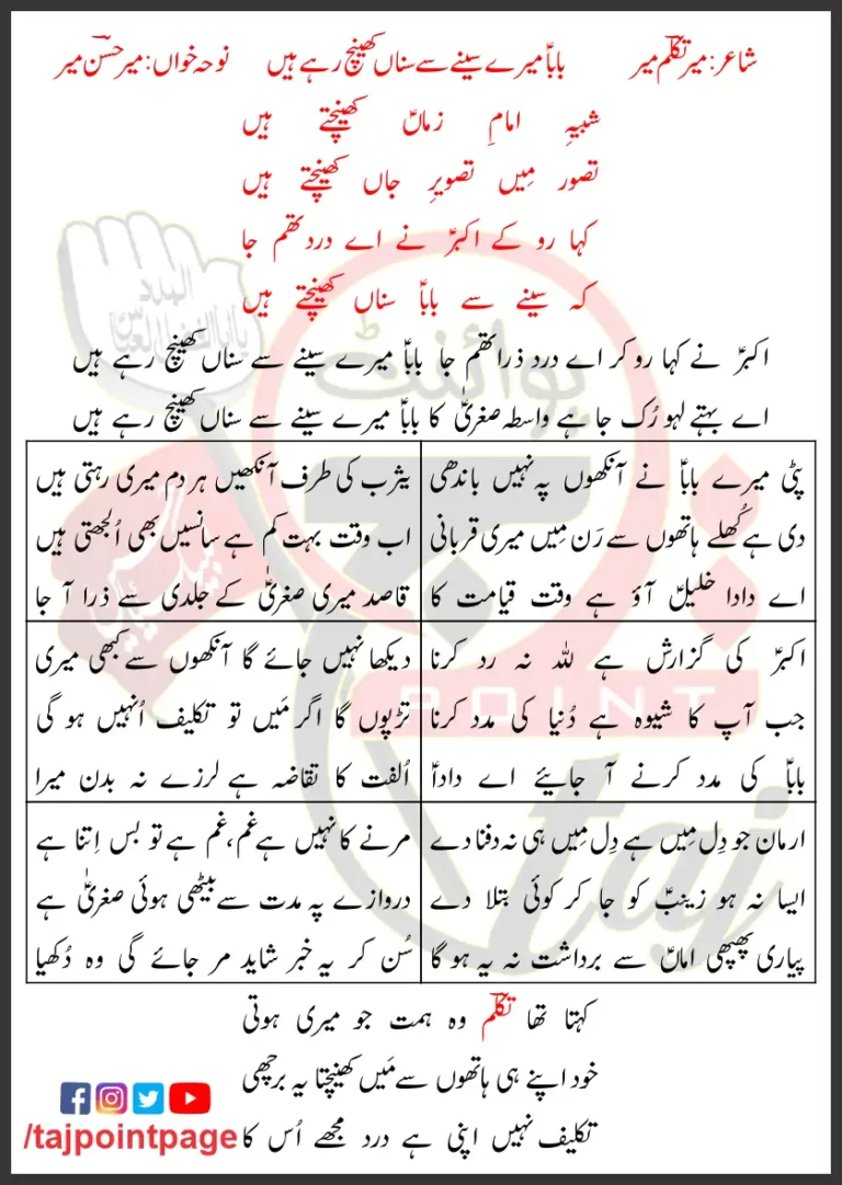 Akbar Ne Kaha Ro Kar Lyrics In Urdu Mir Hasan Mir 2008