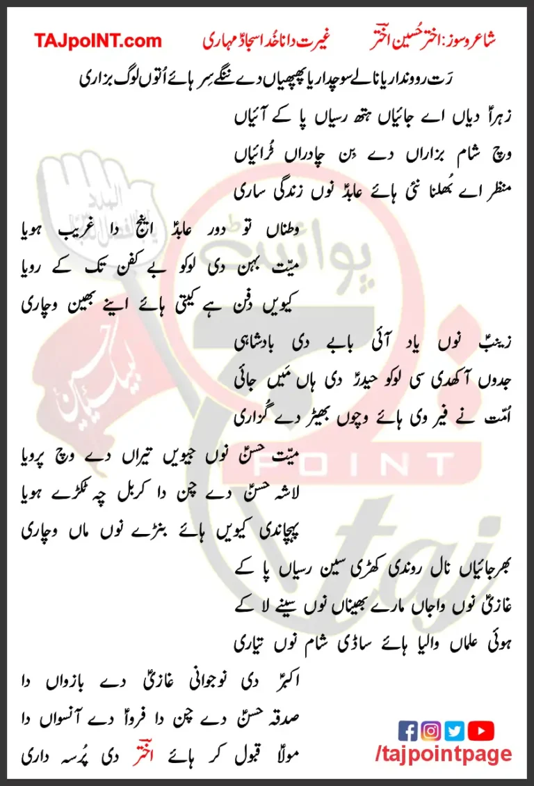 Ghairat Da Na Khuda Sajjad Muhari Lyrics 2012