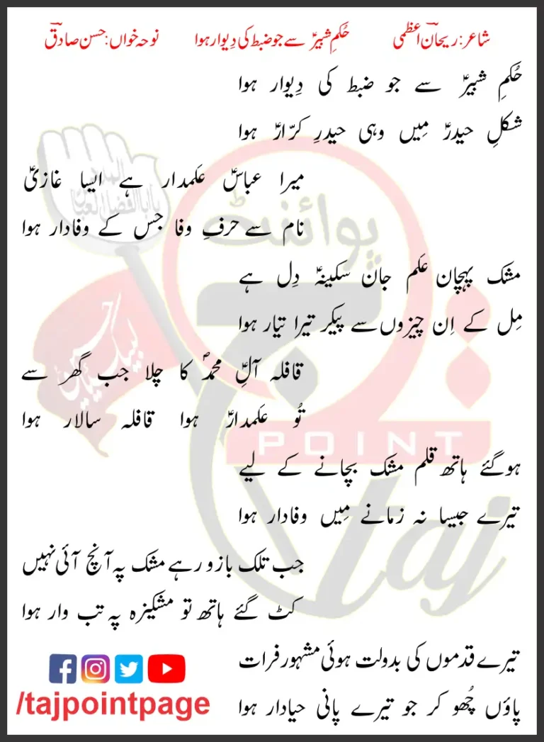 Hukam e Shabbir Se Jo Zabt Ki Dewar Howa Hasan Sadiq Lyrics 2002