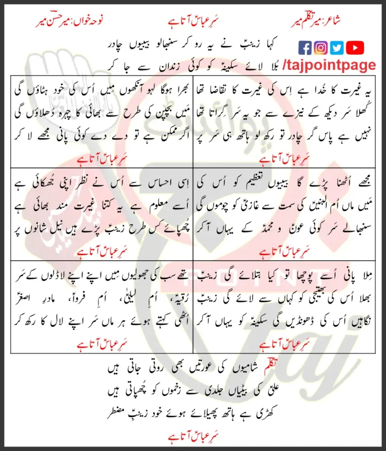 Sar-e-Abbas Atta Hai Mir Hasan Mir Lyrics 2016