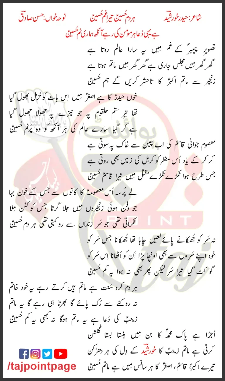 Har Dam Hussain Hasan Sadiq Lyrics In Urdu 2005