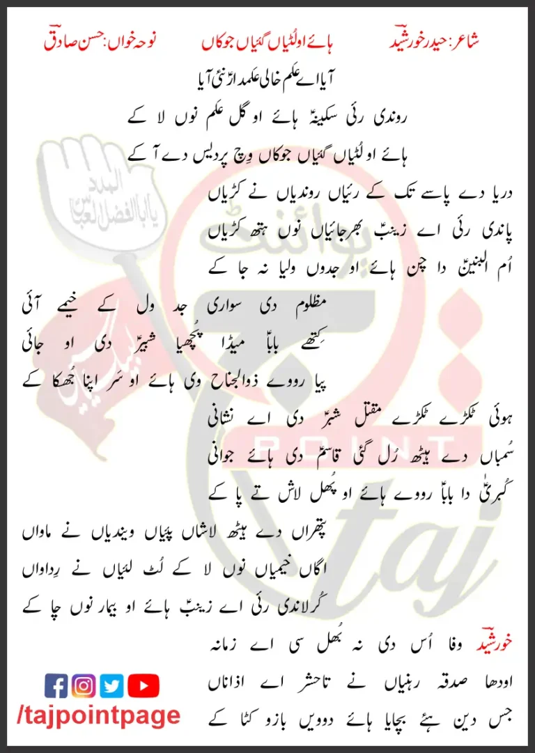 Haye Oye Lutiyaan Gayiyaan Jokaan Hasan Sadiq Lyrics 2004