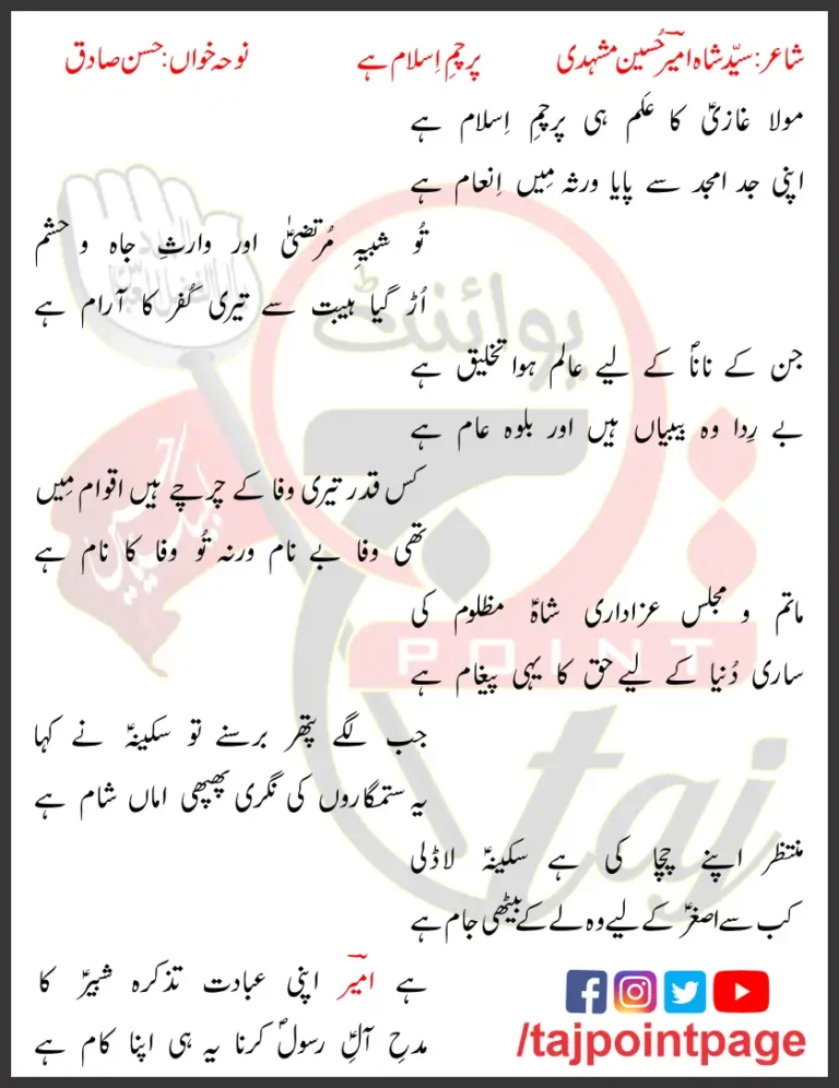 Parcham e Islam Hai Hasan Sadiq Lyrics In Urdu 1997