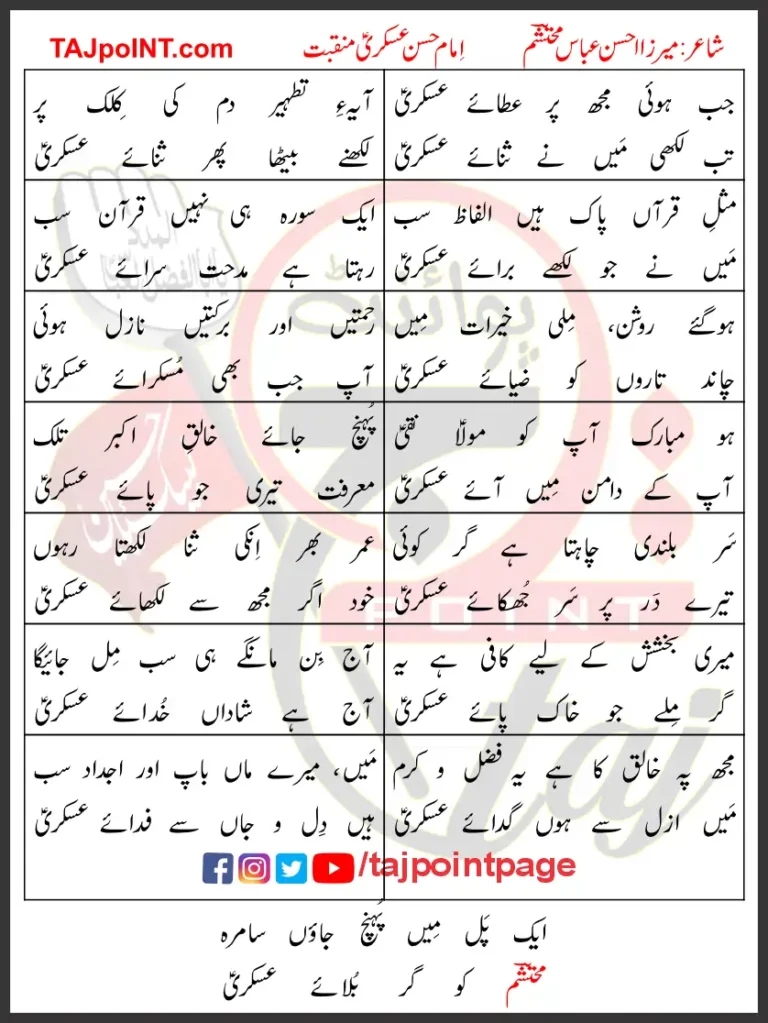 Jab Hoi Mujh Par Attaye Askari Lyrics Urdu 2024