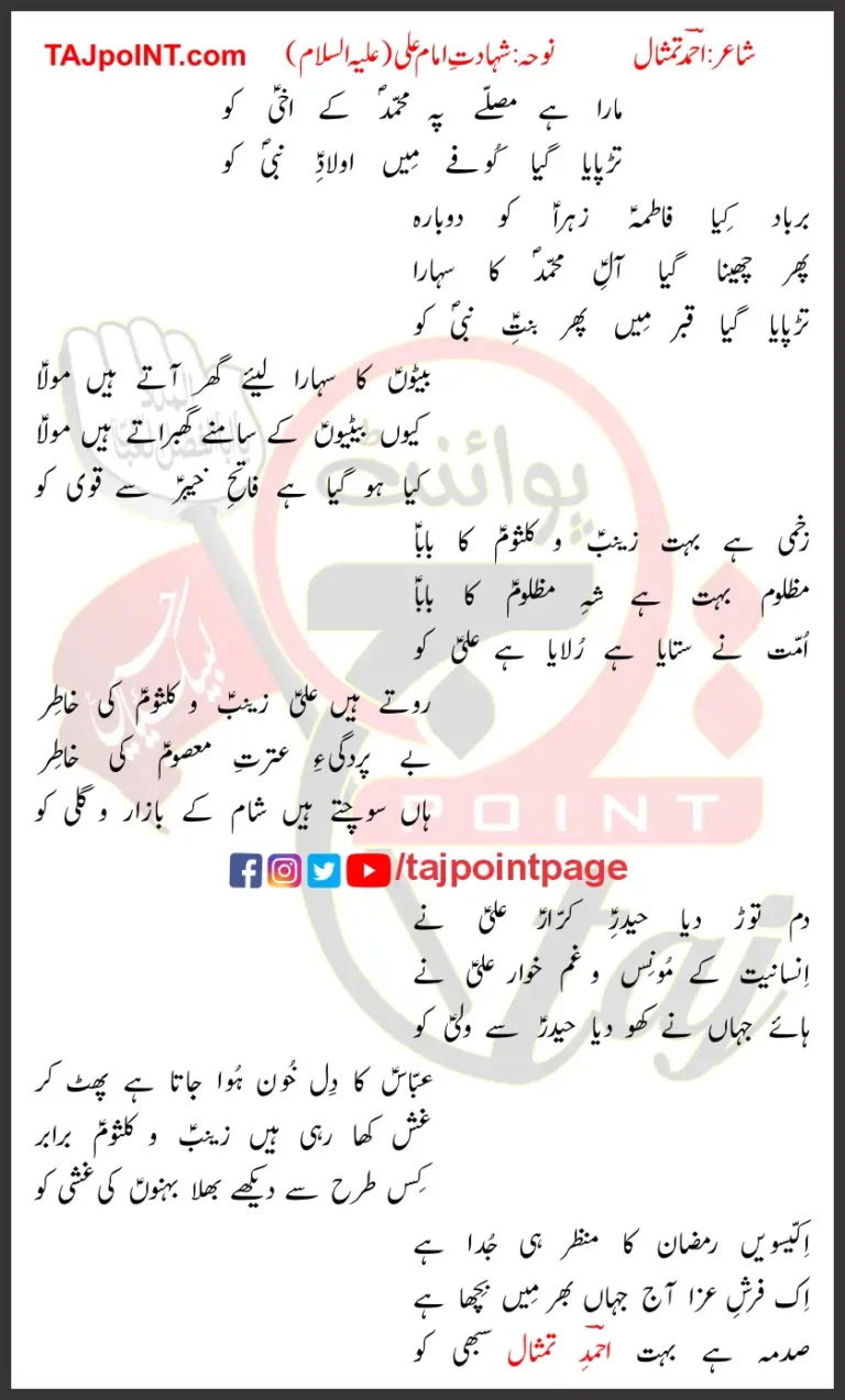 Mara Hai Musallay Pe Muhammad Ke Akhi Ko Lyrics Urdu 2025