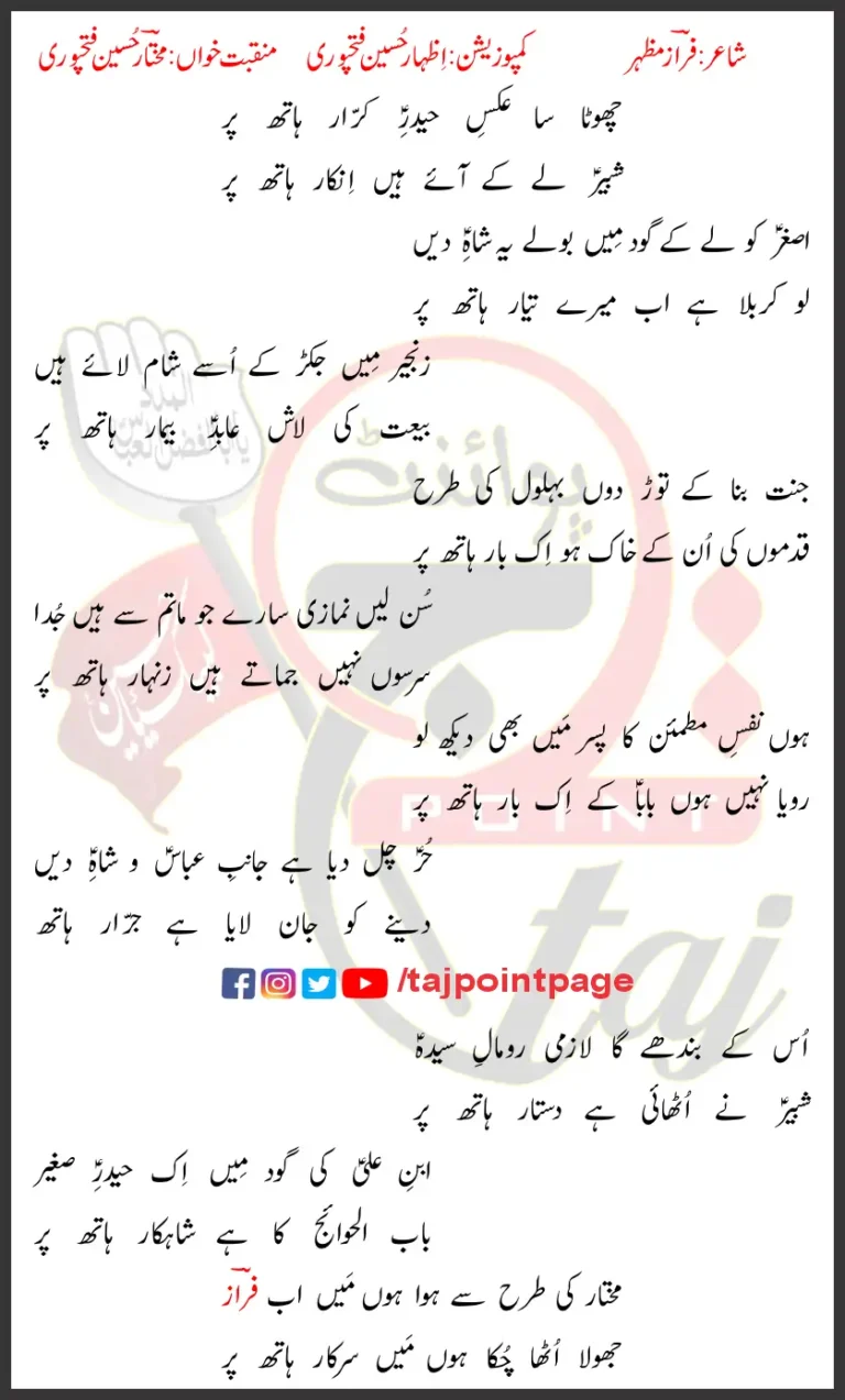 Aks e Haider e Karrar Mukhtar Fatehpuri Lyrics Urdu 2026