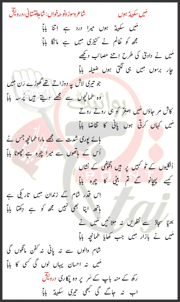 Main Sakina Hun Shahid Baltistani Lyrics Urdu 2023 1 Main Sakina Hun Shahid Baltistani