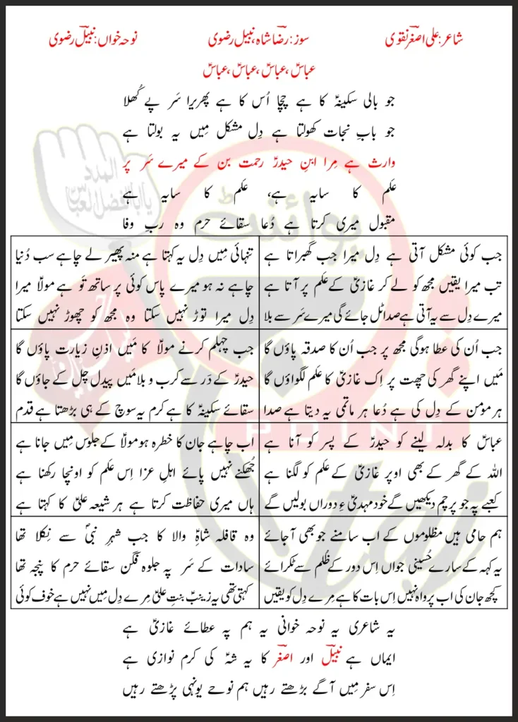Alam Ka Saya Hai Nabeel Rizvi Lyrics Urdu 2026 1 Alam Ka Saya Hai Nabeel Rizvi Lyrics Urdu 2026