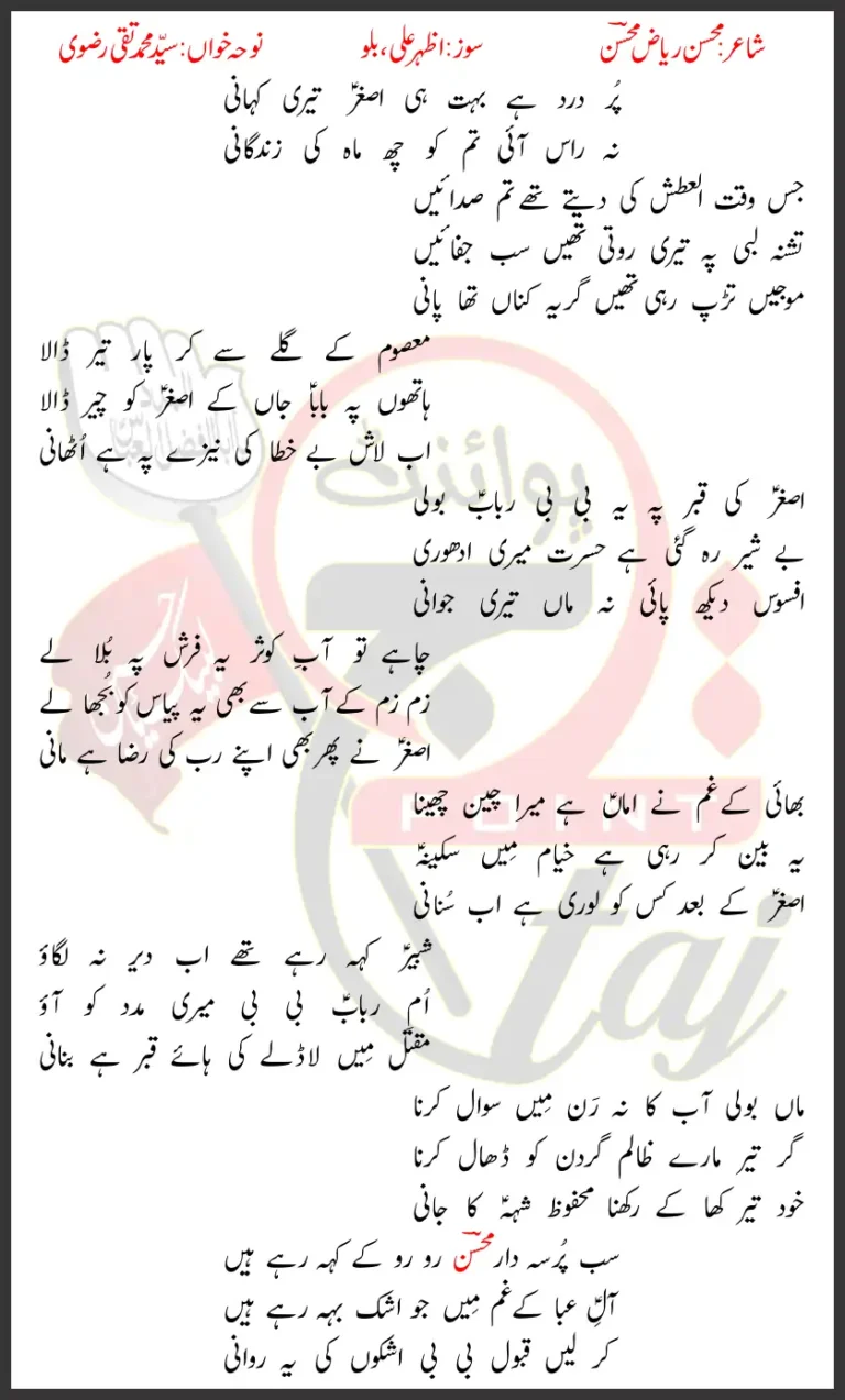 Asghar Teri Kahani SM Taqi Rizvi Lyrics In Urdu 2026