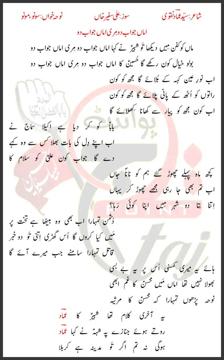Amma Jawab Do Sonu Monu 2026 Lyrics In Urdu